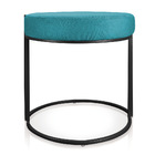 Puff Love Suede Azul Turquesa Base Industrial Preto - D'rossi