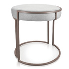 Puff Love Suede Cinza Base Industrial Cobre