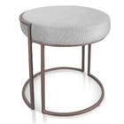 Puff Love Suede Cinza Base Industrial Cobre