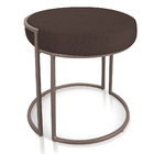 Puff Love Suede Marrom Base Industrial Cobre