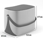 Puff Luke - Couro Natural Marrom / Bege