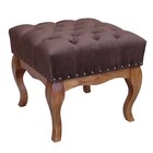 Puff Luna Capitone E Tachas Veludo E Verniz Marrom