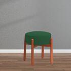 Puff Luxo Decorativo Tecido Veludo Verde E Pés Madeira