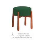 Puff Luxo Decorativo Tecido Veludo Verde E Pés Madeira