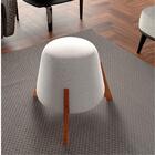 Puff Malibu Decorativo Com Linho Bolonha E Pés Em Madeira