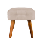 Puff Manuela Suede Bege Pés Palito Tana Decor