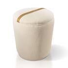 Puff Maré Decorativo Linho Palha