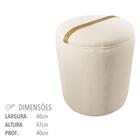 Puff Maré Decorativo Linho Palha