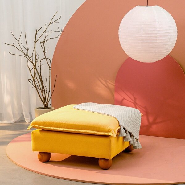 Puff Modular Com Pé Bolinha Sôma Cabecasa Madeiraoriginals Mo