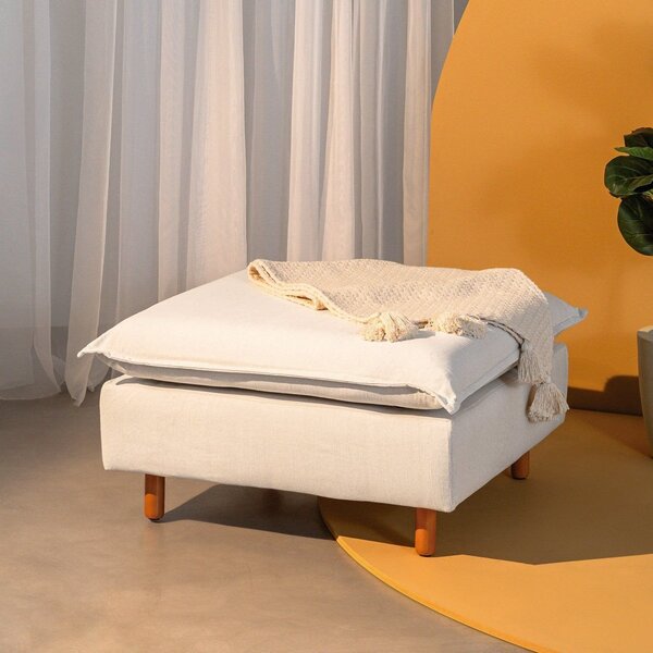 Puff Modular Com Pé Madeira Sôma Cabecasa Madeiraoriginals Na