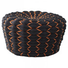 Puff Monique Em Trico Náutico Alumínio Para Edícula, Piscina