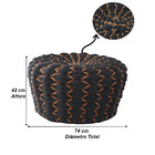 Puff Monique Em Trico Náutico Alumínio Para Edícula, Piscina