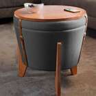 Puff Multiuso Apolo Grafite E Imbuia