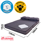 Puff Multiuso Com Lençol E Travesseiro Casal Chumbo 3 Em 1 Em