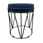 Puff Multiuso Com Mesa Babu 2 Em 1 Suede Azul Marinho Base Pr