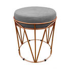 Puff Multiuso Com Mesa Babu 2 Em 1 Suede Grafite Base Cobre -