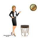 Puff Multiuso Com Mesa Babu 2 Em 1 Suede Marrom Base Dourado