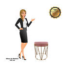 Puff Multiuso Com Mesa Babu 2 Em 1 Suede Rose Base Dourado -