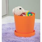 Puff Multiuso Corpo E Tampa Em Plastico Preto