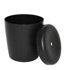 Puff Multiuso Corpo E Tampa Em Plastico Preto