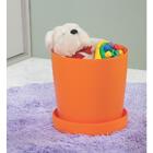 Puff Multiuso Corpo E Tampa Em Plastico Rosa