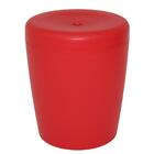 Puff Multiuso Corpo E Tampa Em Plastico Vermelho
