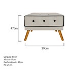 Puff Olivia Pés Palito Mel Suede Bege - Doce Sonho Móveis