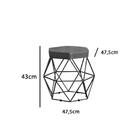 Puff Onix Preta Linho Cinza