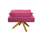 Puff Opala Base Giratória De Madeira Corano - Amarena Móveis