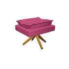 Puff Opala Base Giratória De Madeira Corano - Amarena Móveis