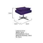 Puff Opala Base Giratória De Metal Corano  - Amarena Móveis -