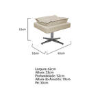 Puff Opala Base Giratória De Metal Corano  - Doce Sonho Móvei