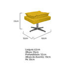 Puff Opala Base Giratória De Metal Corano  - Doce Sonho Móvei