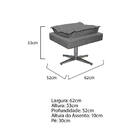 Puff Opala Base Giratória De Metal Corano  - Doce Sonho Móvei