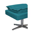 Puff Opala Base Giratória De Metal Suede Azul Turquesa - Amar