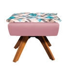 Puff Opala Compos? Suede Rose Com Estampado Tra?ado Azul D33