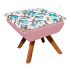 Puff Opala Compos? Suede Rose Com Estampado Tra?ado Azul D33