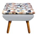 Puff Opala Composê D87 Com Suede Pés Palito - D'rossi - Cinza