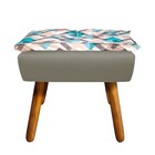 Puff Opala Composê Suede Marrom Rato Com Estampado Traçado Az