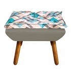 Puff Opala Composê Suede Marrom Rato Com Estampado Traçado Az