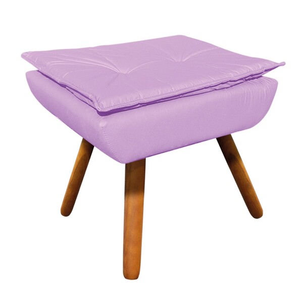 Puff Opala Corino Lilás Pés Palito Castanho - D'rossi