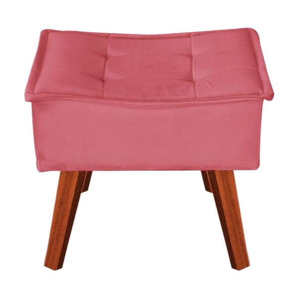 Puff Opala Decorativo Suede Rosa Goiaba D'rost