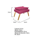 Puff Opala Palito Corano Pink - Doce Sonho Móveis