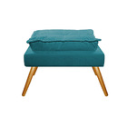 Puff Opala Palito Mel Suede Azul Turquesa - Amarena Móveis