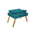 Puff Opala Palito Mel Suede Azul Turquesa - Amarena Móveis