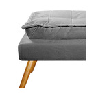 Puff Opala Palito Mel Suede Cinza - Amarena Móveis