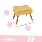 Puff Opala Para Sala E Quarto Pés Palito Suede - Wed Decor -