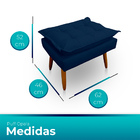 Puff Opala Para Sala E Quarto Pés Palito Suede - Wed Decor -