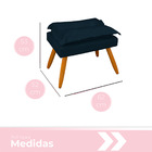 Puff Opala Para Sala E Quarto Pés Palito Suede - Wed Decor -