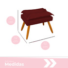Puff Opala Para Sala E Quarto Pés Palito Suede - Wed Decor -